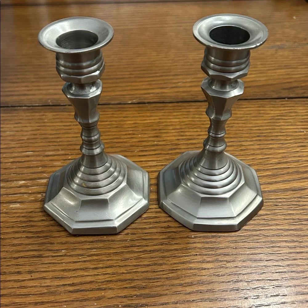 Restoration Hardware Pewter Silver Candle Holders